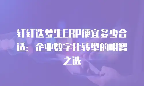 钉钉迭梦生ERP便宜多少合适：企业数字化转型的明智之选