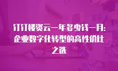 钉钉楼资云一年多少钱一月：企业数字化转型的高性价比之选