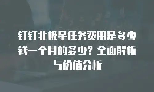 钉钉北极星任务费用是多少钱一个月的多少？全面解析与价值分析