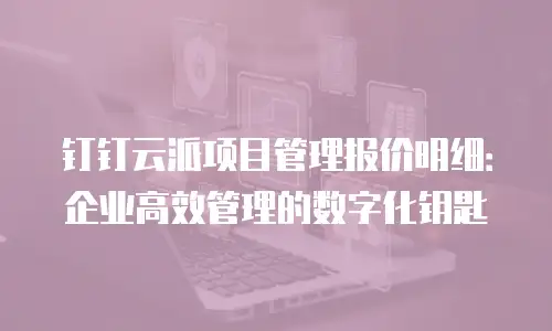 钉钉云派项目管理报价明细：企业高效管理的数字化钥匙