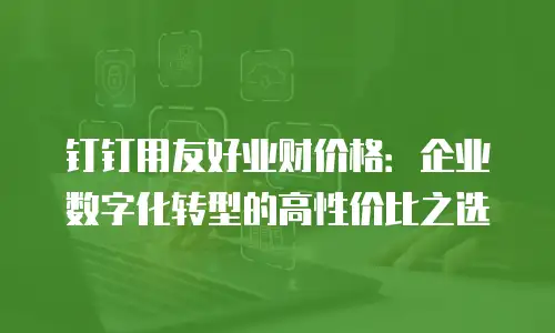 钉钉用友好业财价格：企业数字化转型的高性价比之选