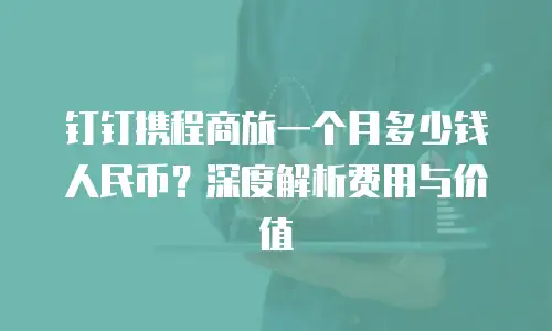 钉钉携程商旅一个月多少钱人民币？深度解析费用与价值