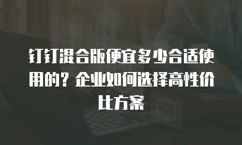 钉钉混合版便宜多少合适使用的？企业如何选择高性价比方案