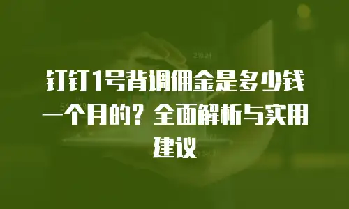 钉钉1号背调佣金是多少钱一个月的？全面解析与实用建议
