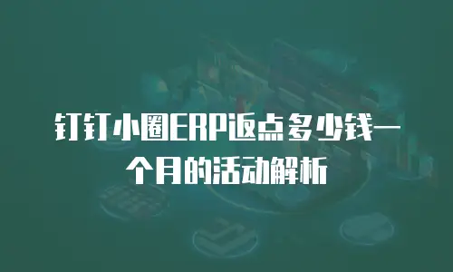 钉钉小圈ERP返点多少钱一个月的活动解析