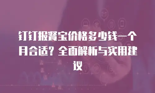 钉钉报餐宝价格多少钱一个月合适？全面解析与实用建议