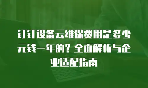 钉钉设备云维保费用是多少元钱一年的？全面解析与企业适配指南
