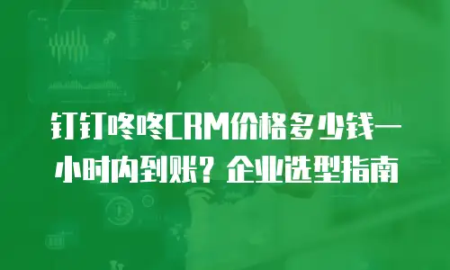 钉钉咚咚CRM价格多少钱一小时内到账？企业选型指南