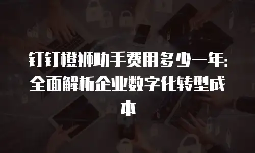 钉钉橙狮助手费用多少一年：全面解析企业数字化转型成本