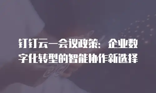 钉钉云一会议政策：企业数字化转型的智能协作新选择