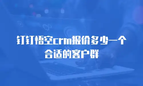 钉钉悟空crm报价多少一个合适的客户群
