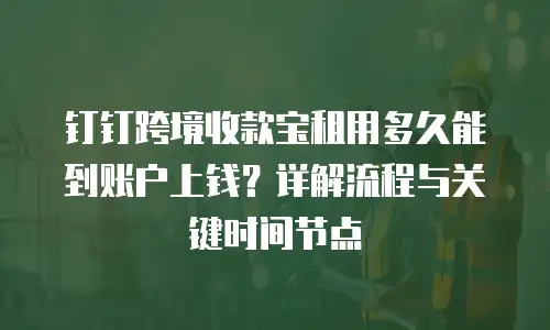 钉钉跨境收款宝租用多久能到账户上钱？详解流程与关键时间节点