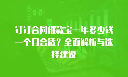 钉钉合同催款宝一年多少钱一个月合适？全面解析与选择建议