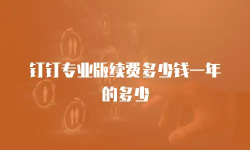 钉钉专业版续费多少钱一年的多少
