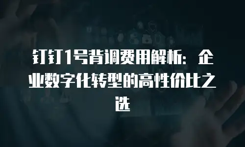 钉钉1号背调费用解析：企业数字化转型的高性价比之选