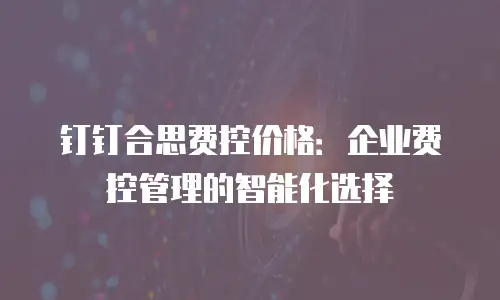 钉钉合思费控价格：企业费控管理的智能化选择