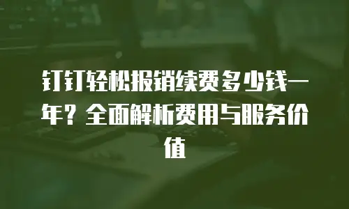 钉钉轻松报销续费多少钱一年？全面解析费用与服务价值