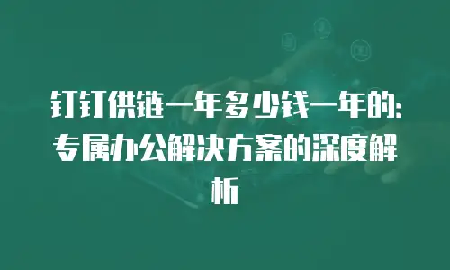 钉钉供链一年多少钱一年的：专属办公解决方案的深度解析