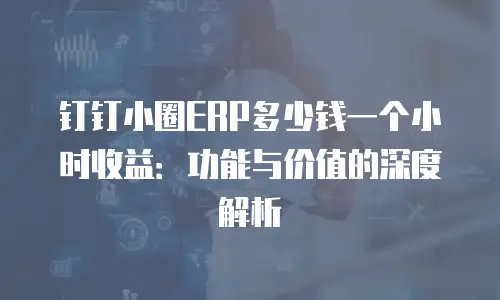 钉钉小圈ERP多少钱一个小时收益：功能与价值的深度解析