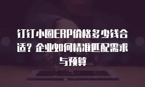 钉钉小圈ERP价格多少钱合适？企业如何精准匹配需求与预算