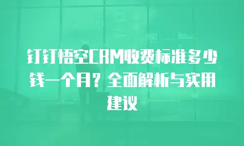钉钉悟空CRM收费标准多少钱一个月？全面解析与实用建议