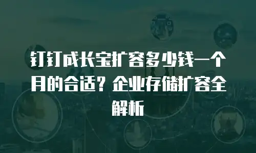 钉钉成长宝扩容多少钱一个月的合适？企业存储扩容全解析