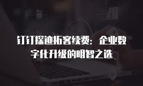 钉钉探迹拓客续费：企业数字化升级的明智之选