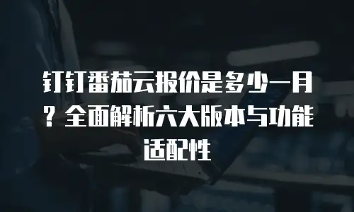 钉钉番茄云报价是多少一月？全面解析六大版本与功能适配性