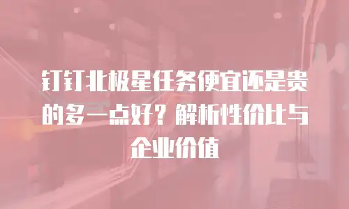 钉钉北极星任务便宜还是贵的多一点好？解析性价比与企业价值