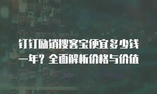 钉钉励销搜客宝便宜多少钱一年？全面解析价格与价值
