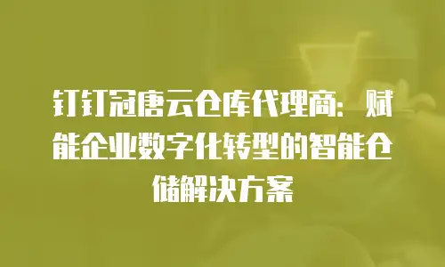 钉钉冠唐云仓库代理商：赋能企业数字化转型的智能仓储解决方案