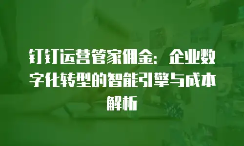 钉钉运营管家佣金：企业数字化转型的智能引擎与成本解析