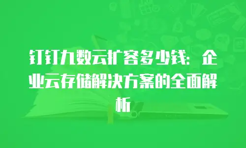 钉钉九数云扩容多少钱：企业云存储解决方案的全面解析