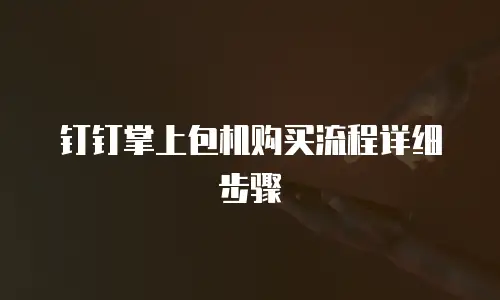 钉钉掌上包机购买流程详细步骤