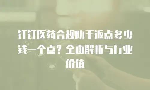 钉钉医药合规助手返点多少钱一个点？全面解析与行业价值