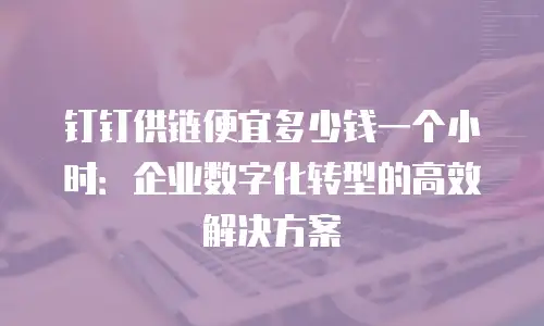 钉钉供链便宜多少钱一个小时：企业数字化转型的高效解决方案