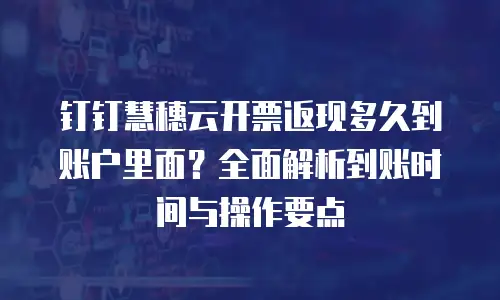 钉钉慧穗云开票返现多久到账户里面？全面解析到账时间与操作要点