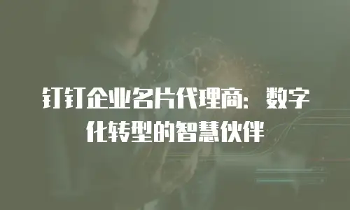 钉钉企业名片代理商：数字化转型的智慧伙伴