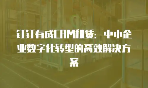 钉钉有成CRM租赁：中小企业数字化转型的高效解决方案