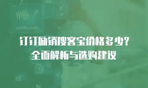 钉钉励销搜客宝价格多少？全面解析与选购建议