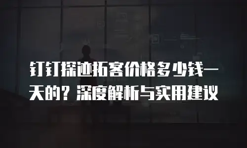 钉钉探迹拓客价格多少钱一天的？深度解析与实用建议