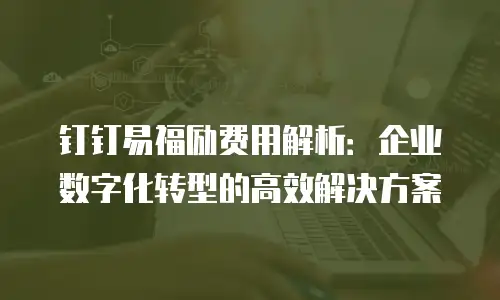 钉钉易福励费用解析：企业数字化转型的高效解决方案