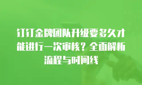 钉钉金牌团队升级要多久才能进行一次审核？全面解析流程与时间线