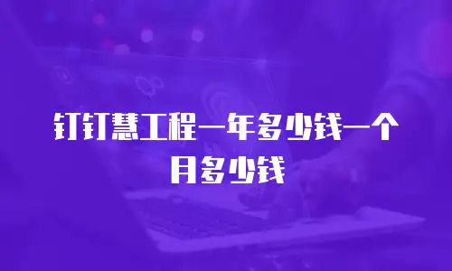 钉钉慧工程一年多少钱一个月多少钱