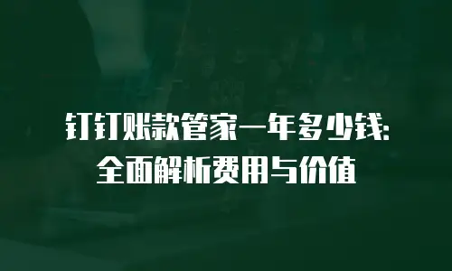 钉钉账款管家一年多少钱：全面解析费用与价值