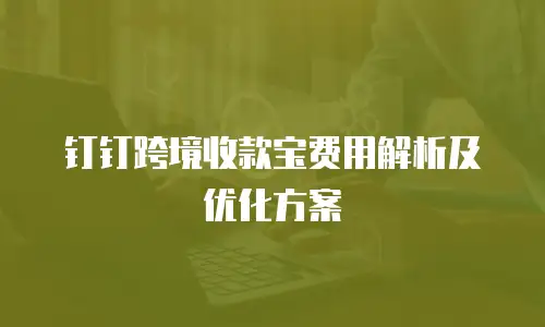 钉钉跨境收款宝费用解析及优化方案