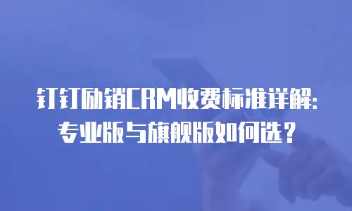 钉钉励销CRM收费标准详解：专业版与旗舰版如何选？