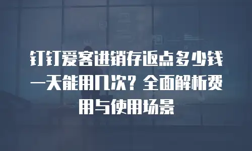 钉钉爱客进销存返点多少钱一天能用几次？全面解析费用与使用场景