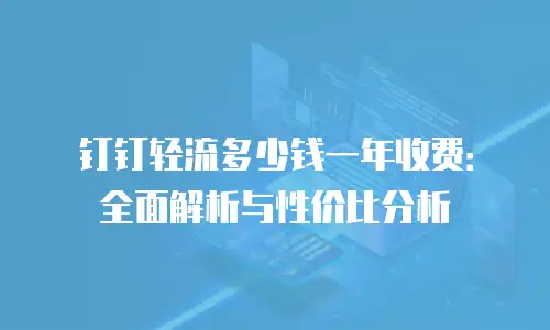 钉钉轻流多少钱一年收费：全面解析与性价比分析