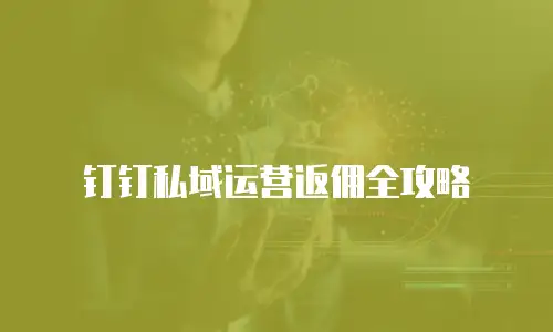 钉钉私域运营返佣全攻略